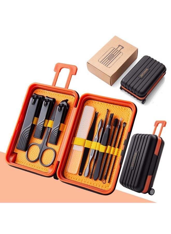 WHISKET 12Pcs Manicure Kitpedicure Kitprofessional Grooming Kitnail Tools With Luxurious Travel Case (Black Orange) - Image 4