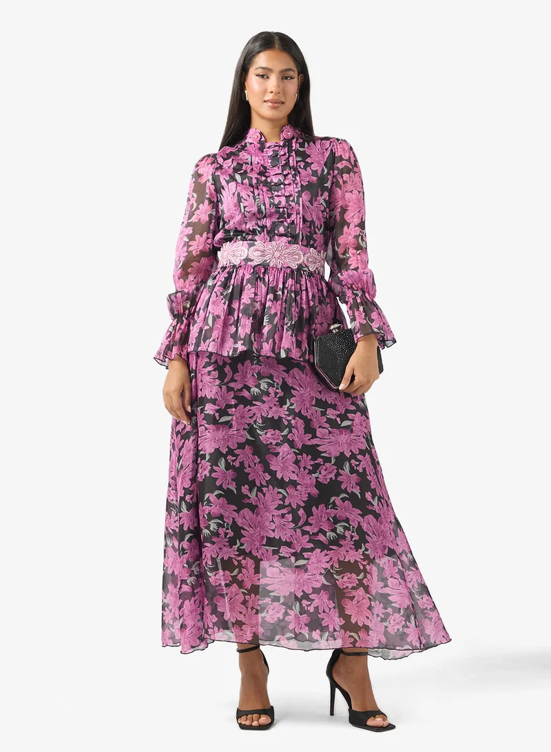 Ella  Monotone Print Dress for Women | Best Price UAE
