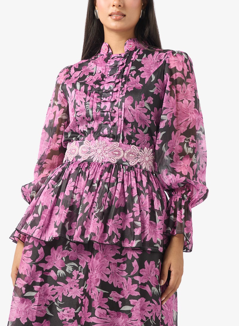 ELLA Monotone Print Dress - Image 3