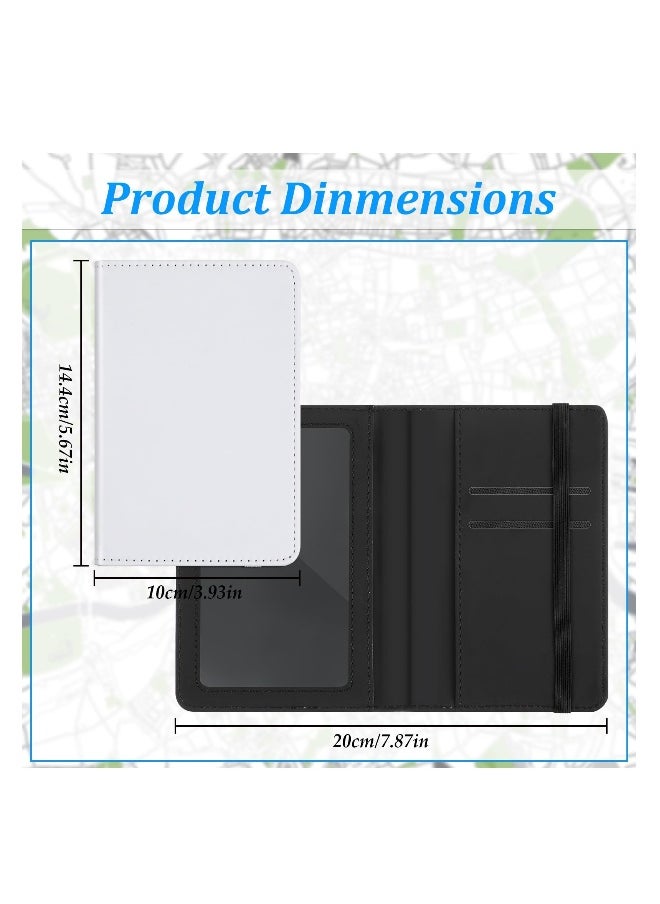 Generic 4 Pcs Sublimation Passport Holder Covers, PU Leather Heat Transfer Card Travel Wallet, White DIY Blank Holder Cover for Passport Business Cards Credit Cards, Not Easy To Fade (Black)  - Image 3