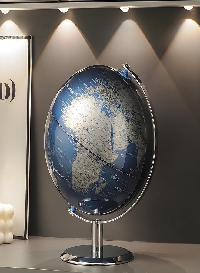TTKTK World Globe with Stainless steel Stand, 8inch Earth Modern Desktop Globe For Educational Home Office Desk Bookshelf Decor, Cool Tech Gift for Business Men Father Boys Adults & Kids - Image 1