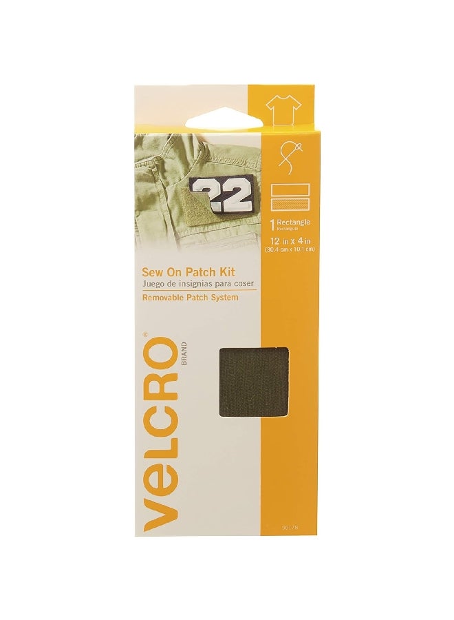 Velcro Removable System Rectangular Sew On Patch Kit Sage 12 x 4 Inch 90178 - Image 1