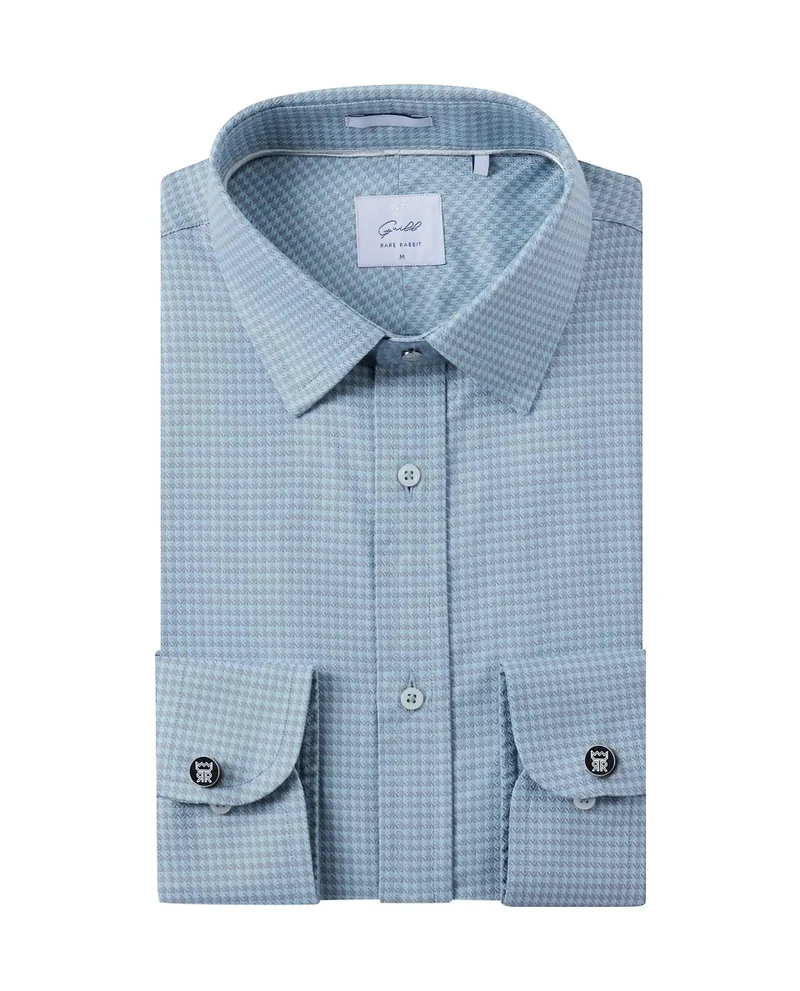 Rare Rabbit Men's Giza Houndstooth Cuff Link Shirt