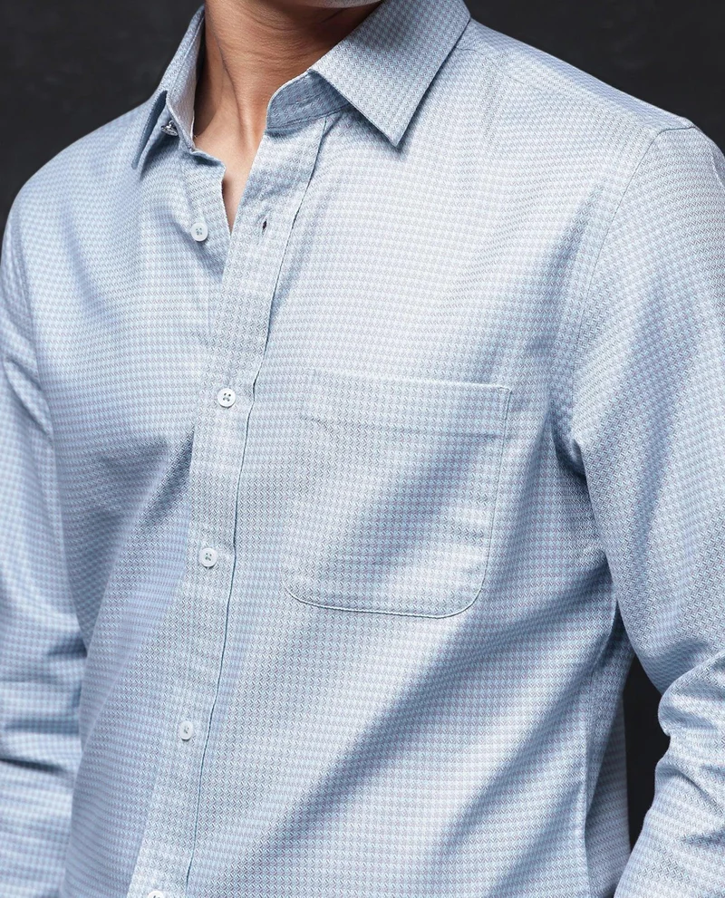 Rare Rabbit Men's Giza Houndstooth Cuff Link Shirt