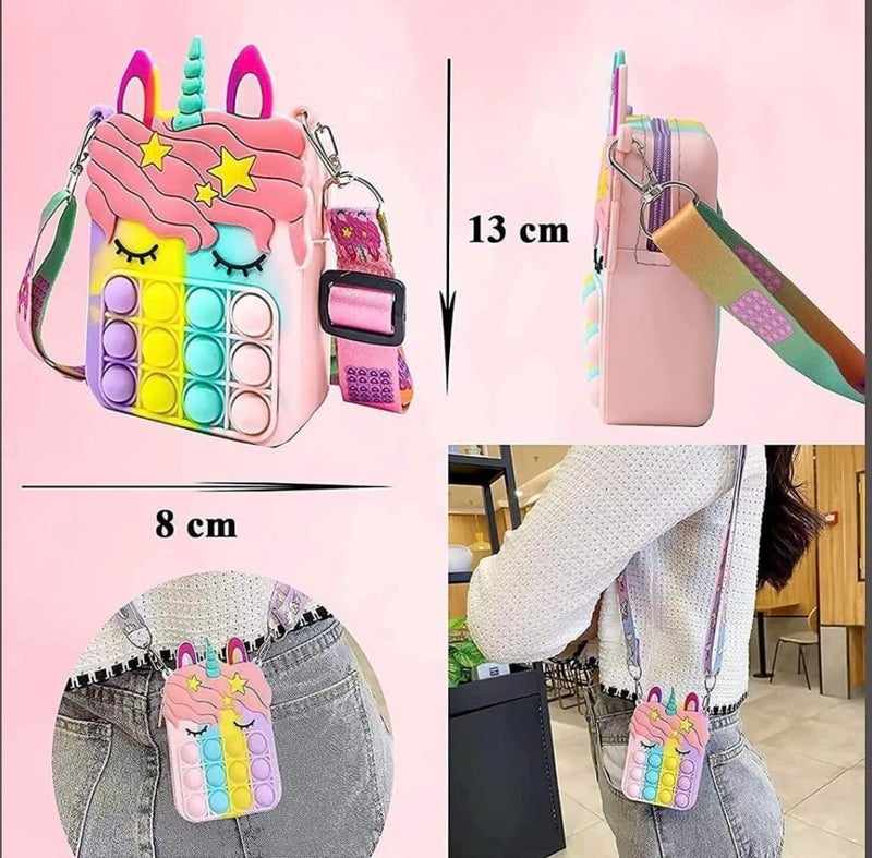 Returngifts Pack of 10 Popit Sling Bag I Birthday return gift for girls | small size gifts for kanya and kanjak pujan on Navratri for 3-5,6 to 8 years old| Random Design+- - Image 5