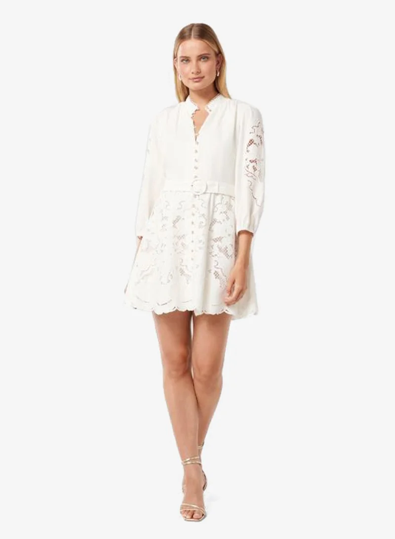 forever new  Rhi Embroidered Belt Detailed Mini Dress for Women | Best Price UAE