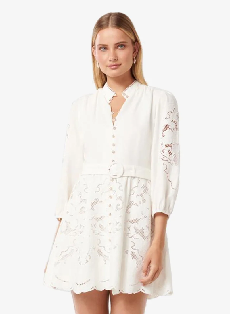 Rhi Embroidered Belt Detailed Mini Dress
