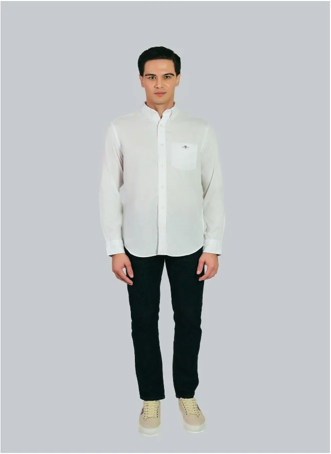 غانت Regular Fit Honeycomb Texture Shirt
