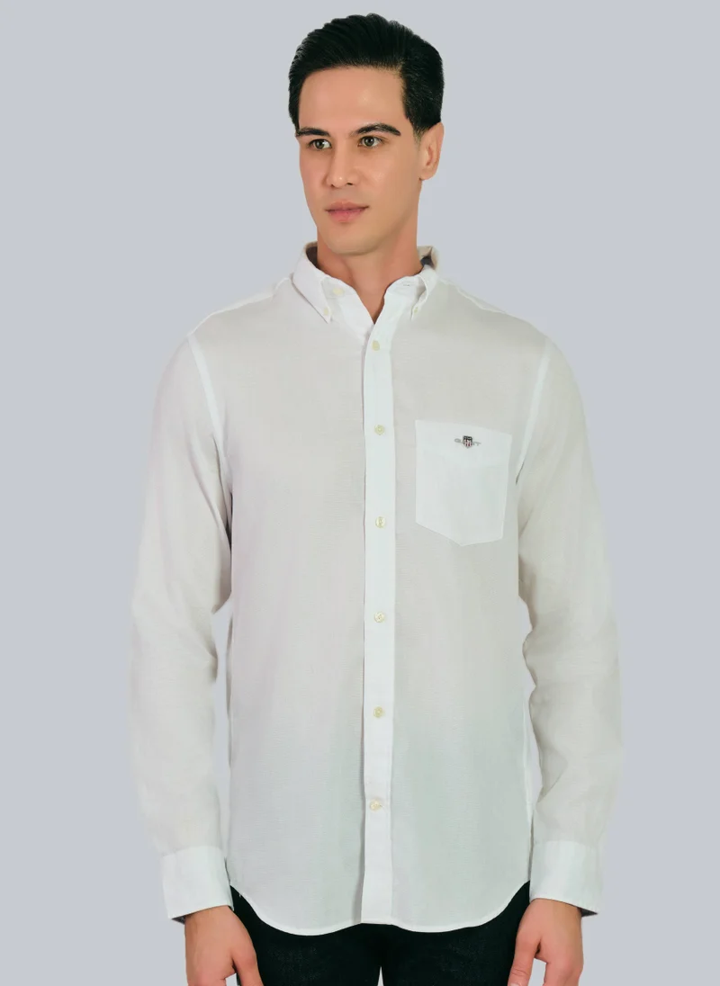 غانت Regular Fit Honeycomb Texture Shirt