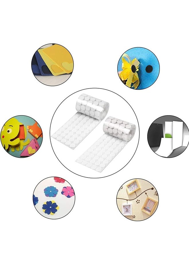 Self Adhesive Dots 300pcs (150 Pairs) 0.59" Diameter Sticky Back Hook and Loop Coins for School, Office, Home, Mounting Arts & Crafts