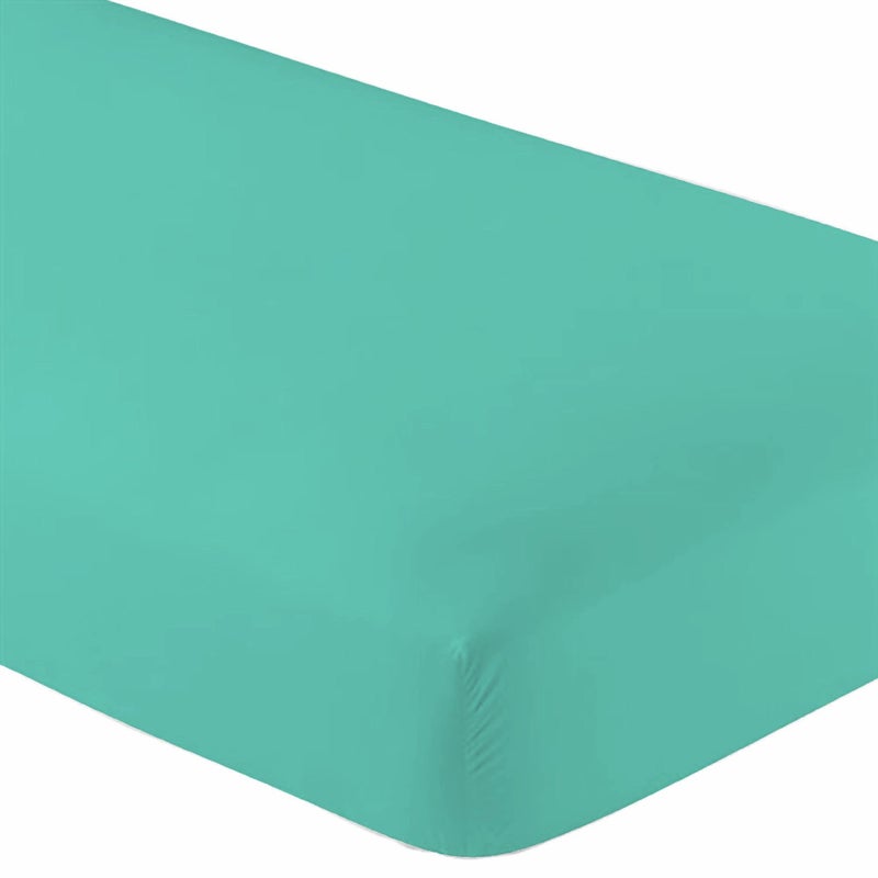 DESTINY CRESCENT BED Knit Jersey 100% Cotton 2 Twin XL Fitted Bed Sheets (2-Pack) Soft and Comfy - Twin Extra Long  15"" Deep Pocket  39"" x 80"" Great for Dorm Room  Hospital and Split King Dual Adjustable Beds (Aqua Blue) - Image 1