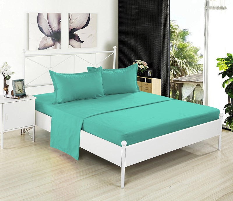 DESTINY CRESCENT BED Knit Jersey 100% Cotton 2 Twin XL Fitted Bed Sheets (2-Pack) Soft and Comfy - Twin Extra Long  15"" Deep Pocket  39"" x 80"" Great for Dorm Room  Hospital and Split King Dual Adjustable Beds (Aqua Blue) - Image 5