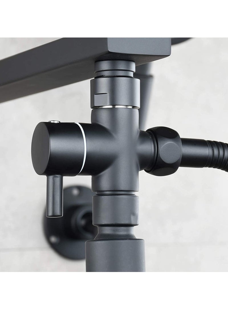 Y&D 3 Way Shower Diverter Valve Mount, On Off Brass Metal G 1/2 for Hand Shower, Black Parts - Image 2