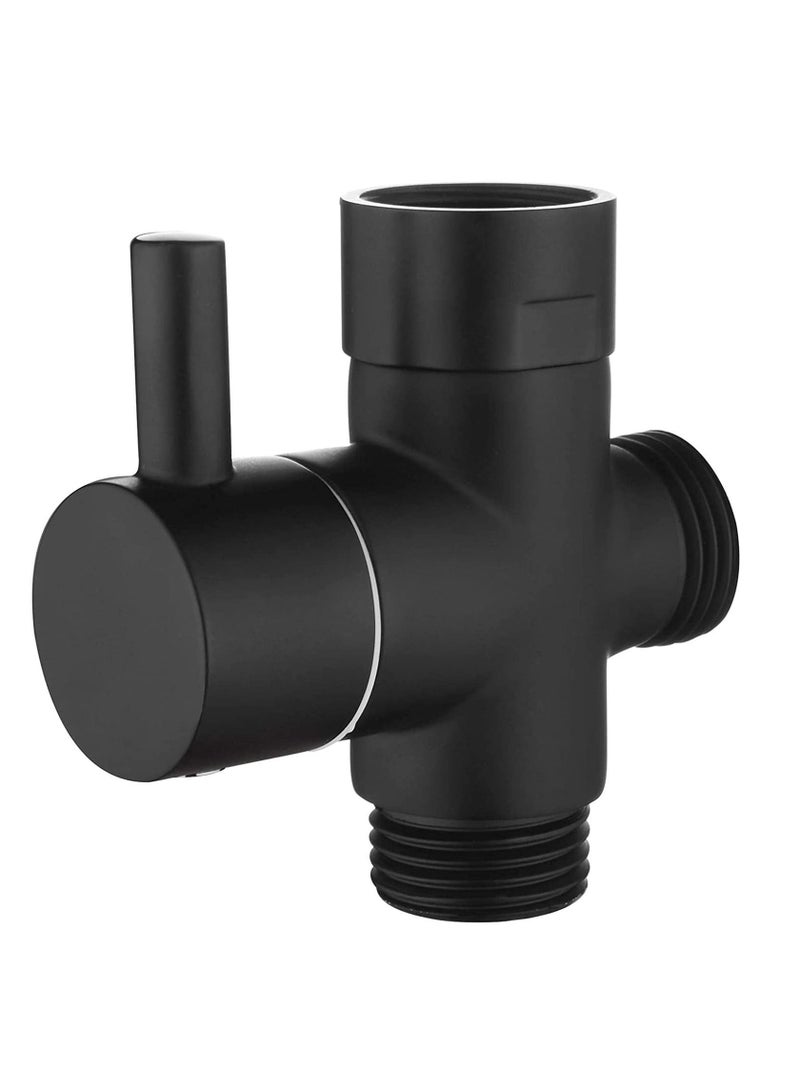 Y&D 3 Way Shower Diverter Valve Mount, On Off Brass Metal G 1/2 for Hand Shower, Black Parts - Image 1