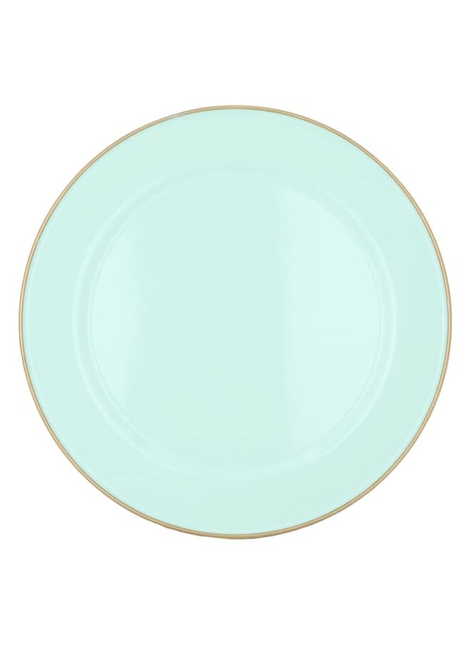 Alsaif Gallery Light green serving plate with gold rim, 30 cm  - Image 2