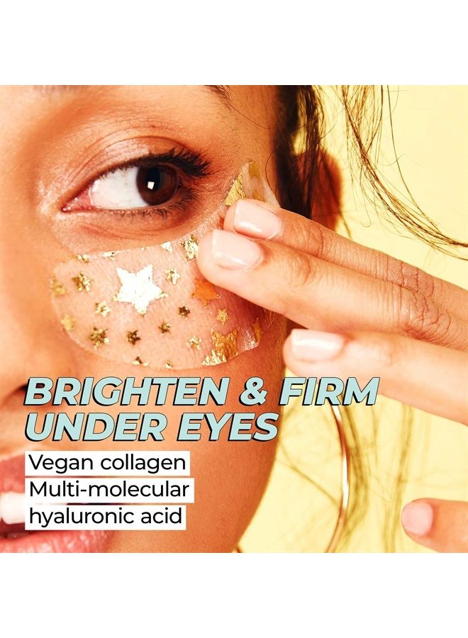 Vitamasques Vegan Collagen Eye Pads, 3-Pack - Firming & Brightening - Anti Aging Under Eyes Mask to Reduce Fine Lines, Puffiness, Wrinkles & Dark Circles - Hyaluronic Acid - Vegan & Cruelty-Free 