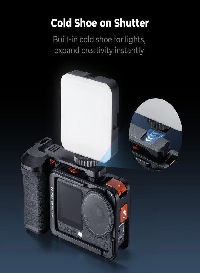 كيه آند إف كونسبت طقم تثبيت قفص الكاميرا K&F CONCEPT متوافق مع DJI Osmo Action 6، مقبض تصوير شوارع سريع الفك مع زناد، قاعدة فلاش، ملحقات كاميرا الحركة - Image 4