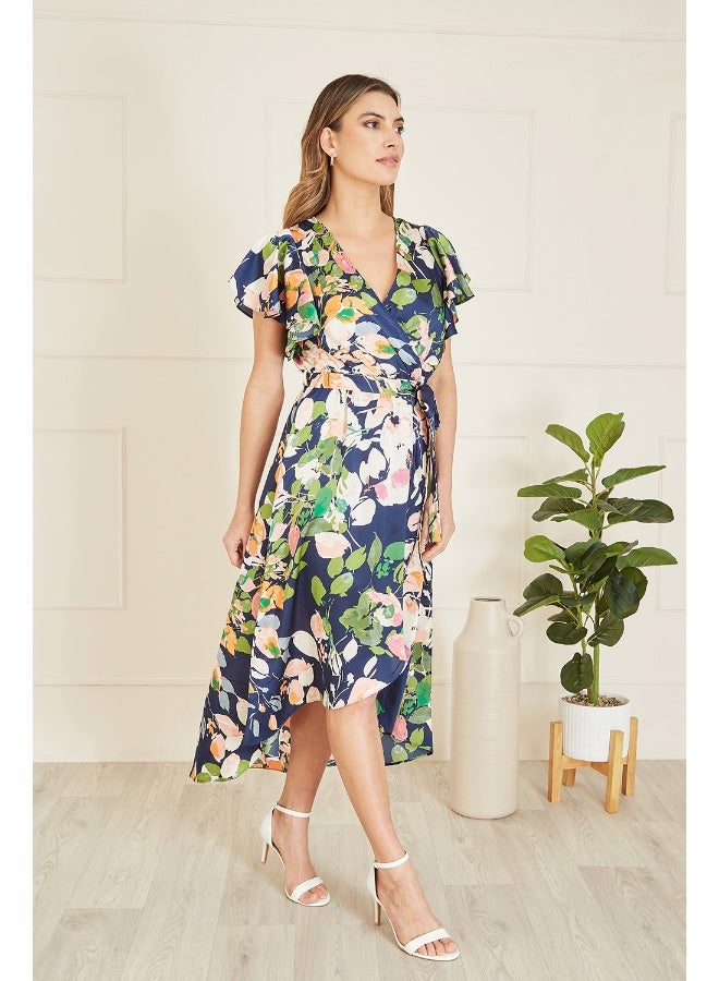 MELA LONDON Floral Print Wrap Dress - Image 1