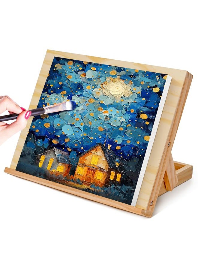 DRAWLEX Easel - Tabletop Easel Stand, Adjustable Angle Art Wood Easels for Painting, Canvases, Books, Artwork Displays Etc - Image 1