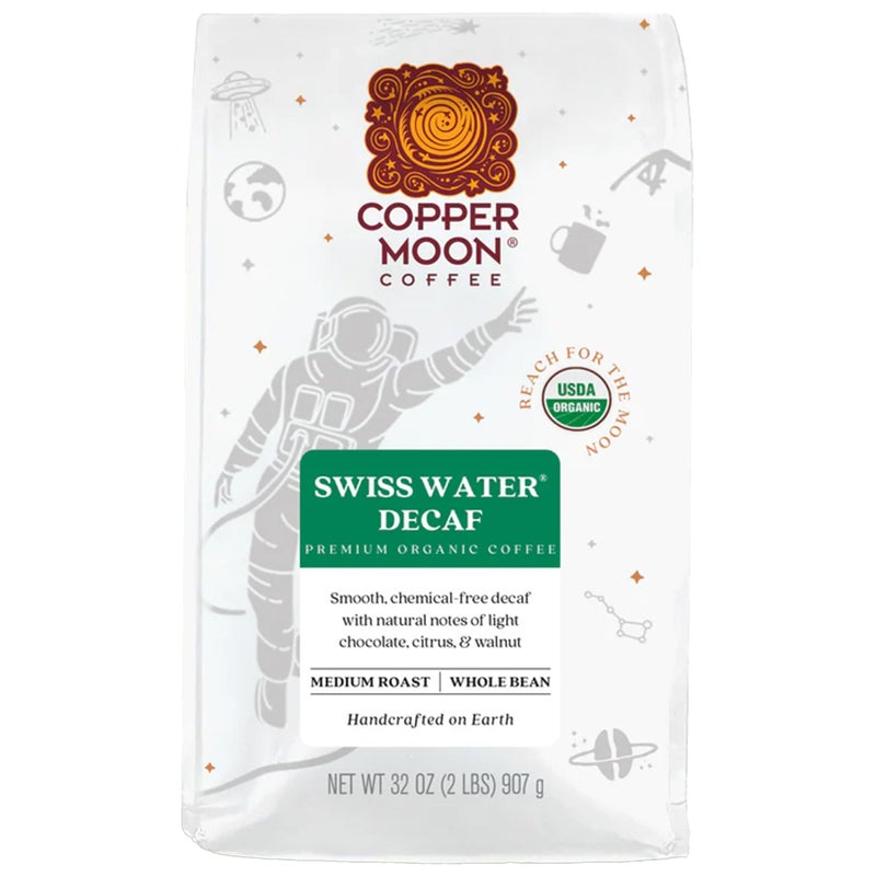 Copper Moon Whole Bean Coffee Medium Roast Swiss Water Organic Decaffeinated Blend 2 Lb - Image 3
