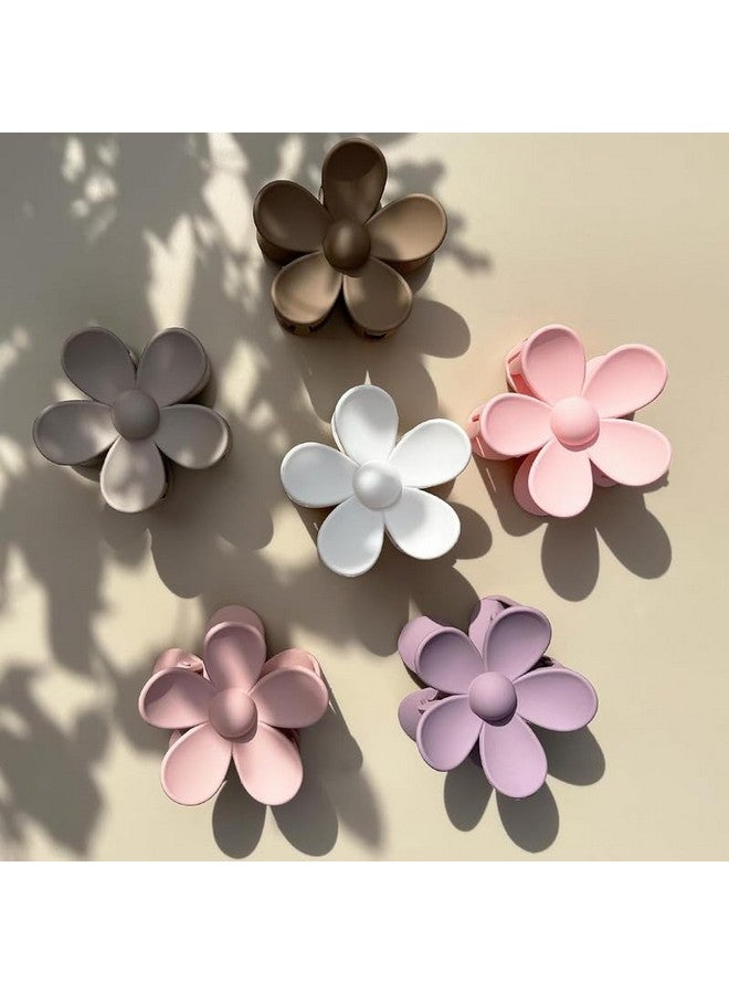 Belicia 4 PCS Hair Claw Clips|Flower Hair Clips|Large Claw Clips For Women Thick Hair|Big Cute Dasiy Hair Clips| Non Slip Strong Hold For Women Thin Hair| Hair Accessories |4 COLOR SET - Image 5