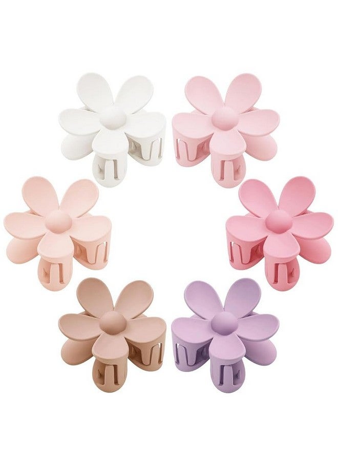 Belicia 4 PCS Hair Claw Clips|Flower Hair Clips|Large Claw Clips For Women Thick Hair|Big Cute Dasiy Hair Clips| Non Slip Strong Hold For Women Thin Hair| Hair Accessories |4 COLOR SET - Image 1