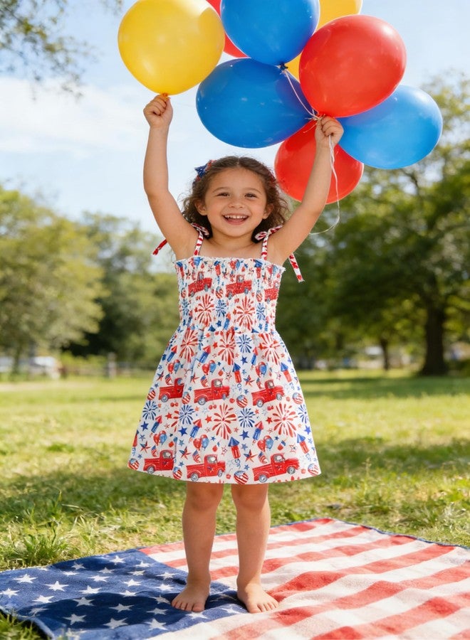 Tkria Girls American Flag Dress Toddler 4th of July Dresses USA Kids Star Patriotic Outfit Firework Tie Dye Summer Clothes 5T - Image 3