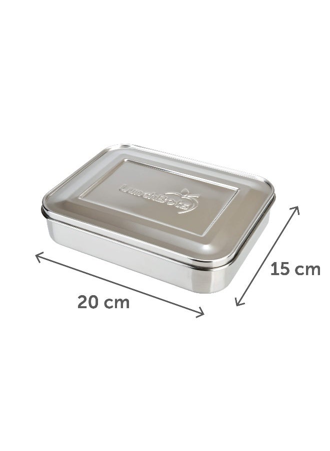 LunchBots Large Trio Stainless Steel Lunch Container -Three Section Design for Sandwich and Two Sides - Metal Bento Lunch Box - Eco-Friendly - Stainless Lid - Staineless Steel - Image 2