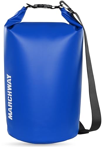 MARCHWAY Floating Waterproof Dry Bag Backpack 5L10L20L30L40L Roll Top Sack Keeps Gear Dry for Kayaking Rafting Boating Swimming Camping Hiking Beach Fishing Dark Blue 40L - Image 1