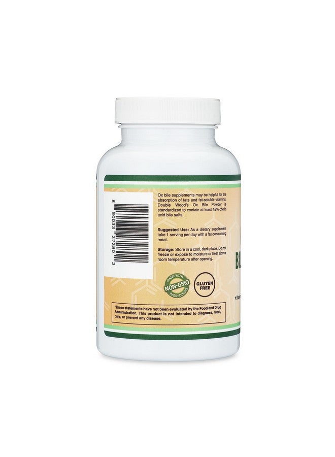 Double Wood Supplements Ox Bile Supplement for No Gallbladder (1,000mg Per Serving, 500mg per Capsule, 120 Capsules) Standardized to 45% Cholic Acid Bile Salts to Help Address Bile Salt Deficiencies by Double Wood - Image 3