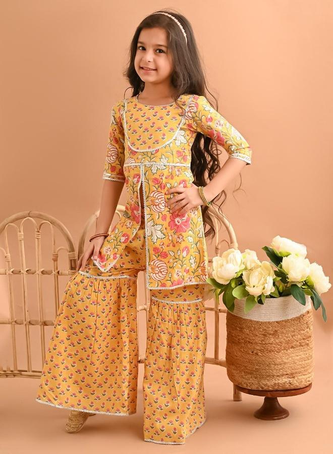 LILPICKS Printed Kurta with Sharara Set - Image 1