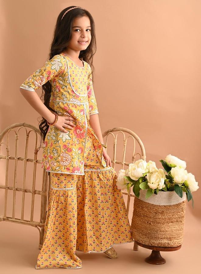 LILPICKS Printed Kurta with Sharara Set - Image 3