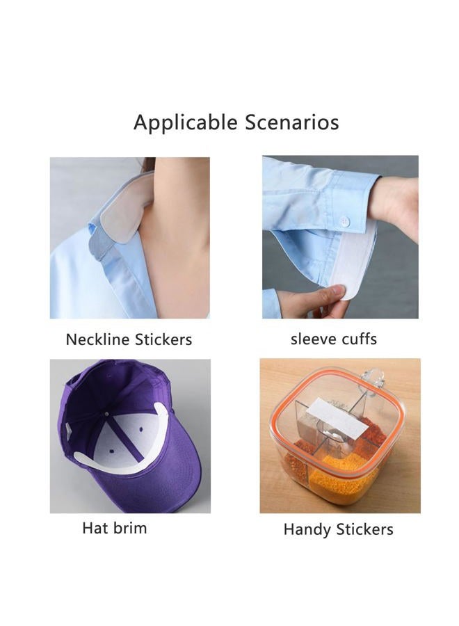 ArrErr 50 Pack Disposable Collar Protector Sweat Pads Sticker Self-Adhesive Grime Side Lining Stand Sticky Neck Liner for Hats Shirt Cuff Men Women Dress Shirts Hats Summer - Image 5