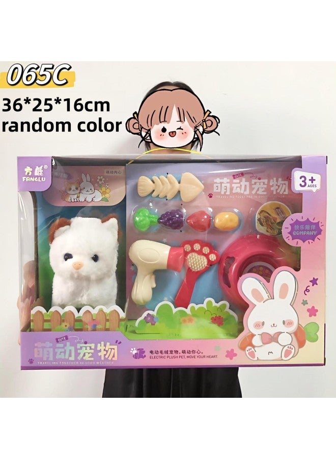 الأطفال الكهربائية محاكاة أرنب الحيوانات الأليفة متعة البيت دعوة المشي أفخم لعبة منظمة هدية بالجملة-اللون: 065c الكهربائية هريرة لطيف الحيوانات الأليفة - Image 1