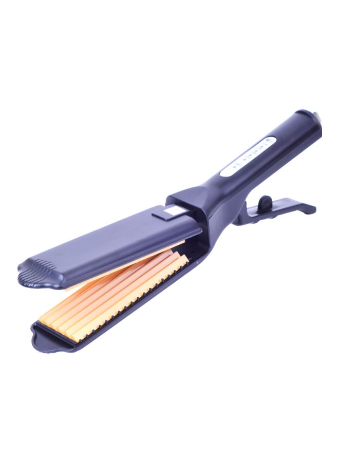 NIBEMINENT 6-Tooth Corn Splint Hair Curling Iron Black/Orange 29cm - Image 1