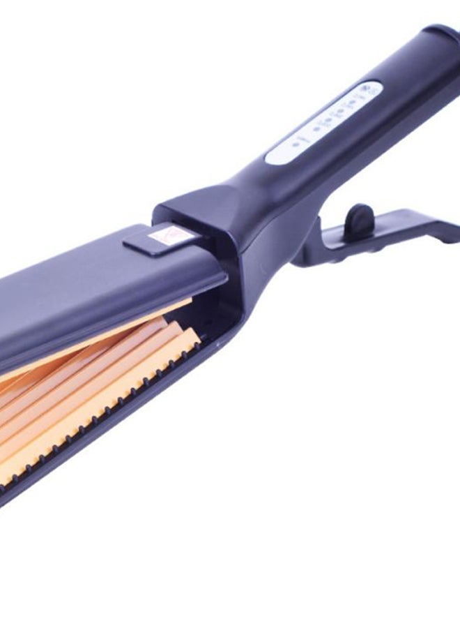 NIBEMINENT 6-Tooth Corn Splint Hair Curling Iron Black/Orange 29cm - Image 3