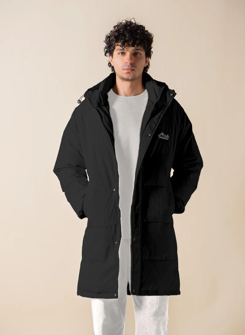 SHAPES HOODED DETAIL PUFFER JACKET