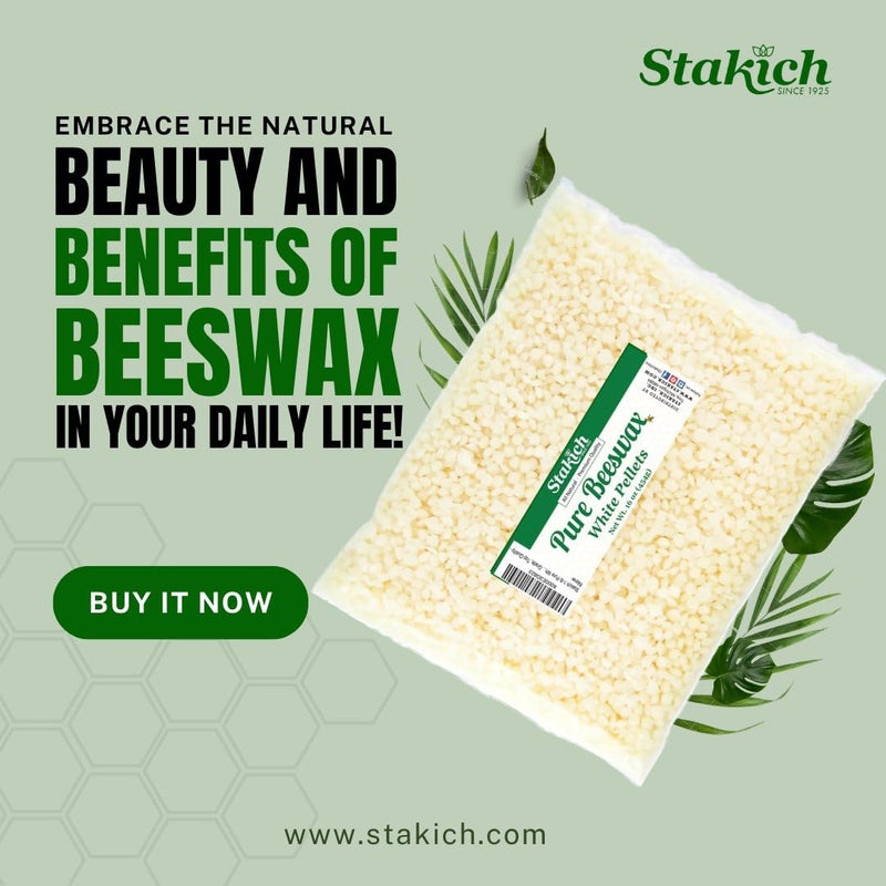 Stakich Pure White Beeswax Pellets, All Natural, Cosmetic Grade, Premium Quality (1 Pound) - Image 3