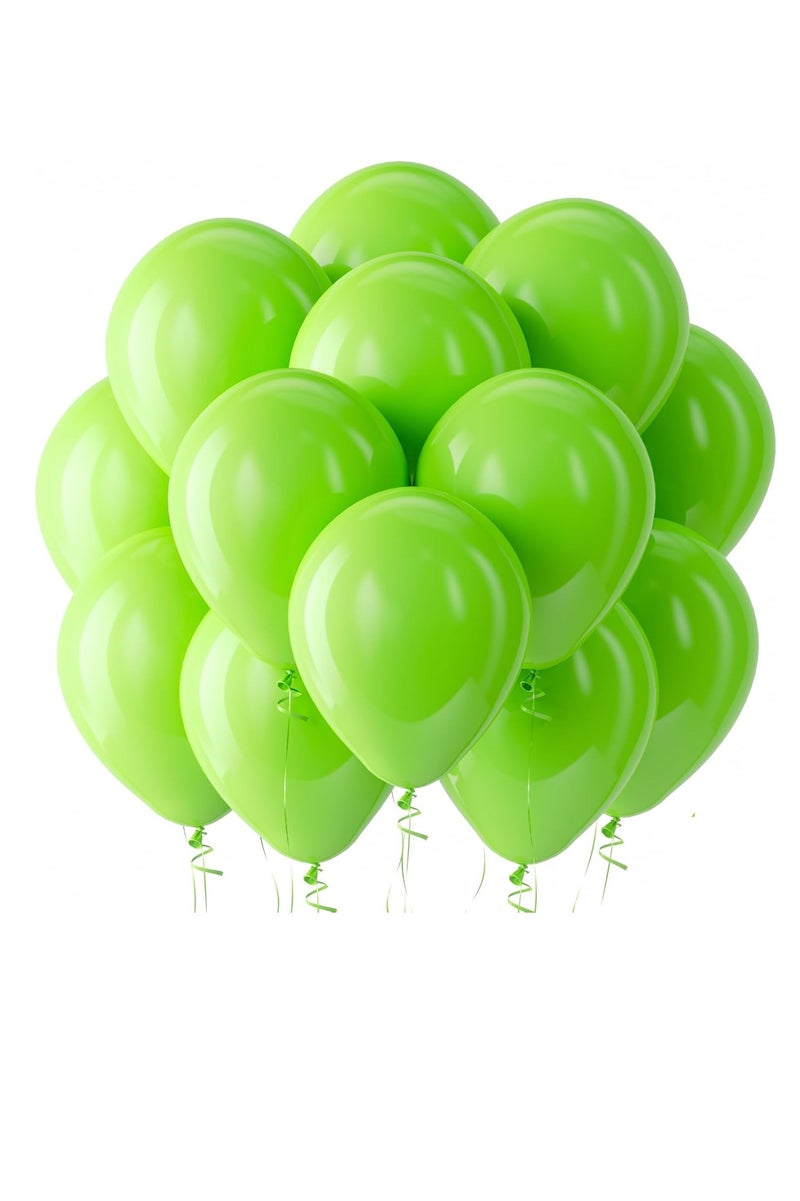 100 Pack 12 inch Lime Green Balloons Round Helium Fruit Green Balloons for Birthday Baby Shower Party Decoration - Image 1