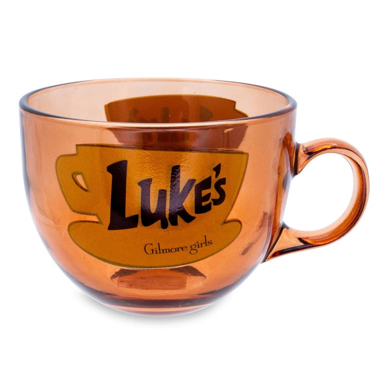 Silver Buffalo Gilmore Girls Lukes Diner Glass Mug  Large Coffee Cup For Espresso Tea Mocha  Holds 16 Ounces