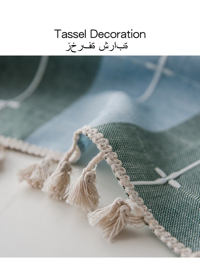 شبيلي مفرش طاولة مستطيل مقاس 140×180 سم، مفرش طاولة مقاوم للماء من القطن والكتان، مفرش طاولة قابل للغسل ومقاوم للغبار، غطاء طاولة كلاسيكي لحفلات الزفاف والمنزل والمطبخ والمطعم - Image 5