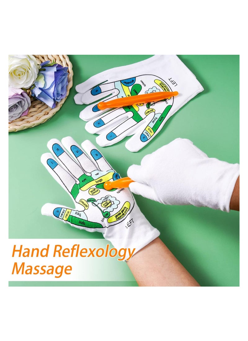 Generic - 4PCS Acupressure Reflexology Tools Set Socks and Gloves, Tutorial Reflexology Gloves with Massage Sandal, Pain Relief Acupuncture Socks for Foot Massage - Image 1