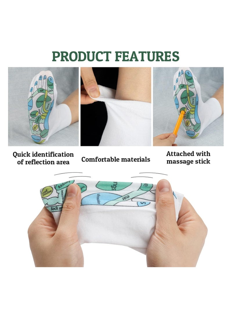 Generic - 4PCS Acupressure Reflexology Tools Set Socks and Gloves, Tutorial Reflexology Gloves with Massage Sandal, Pain Relief Acupuncture Socks for Foot Massage - Image 1