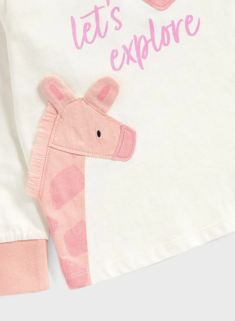 mothercare Kids 2 Pack Giraffe Print Pyjama Set
