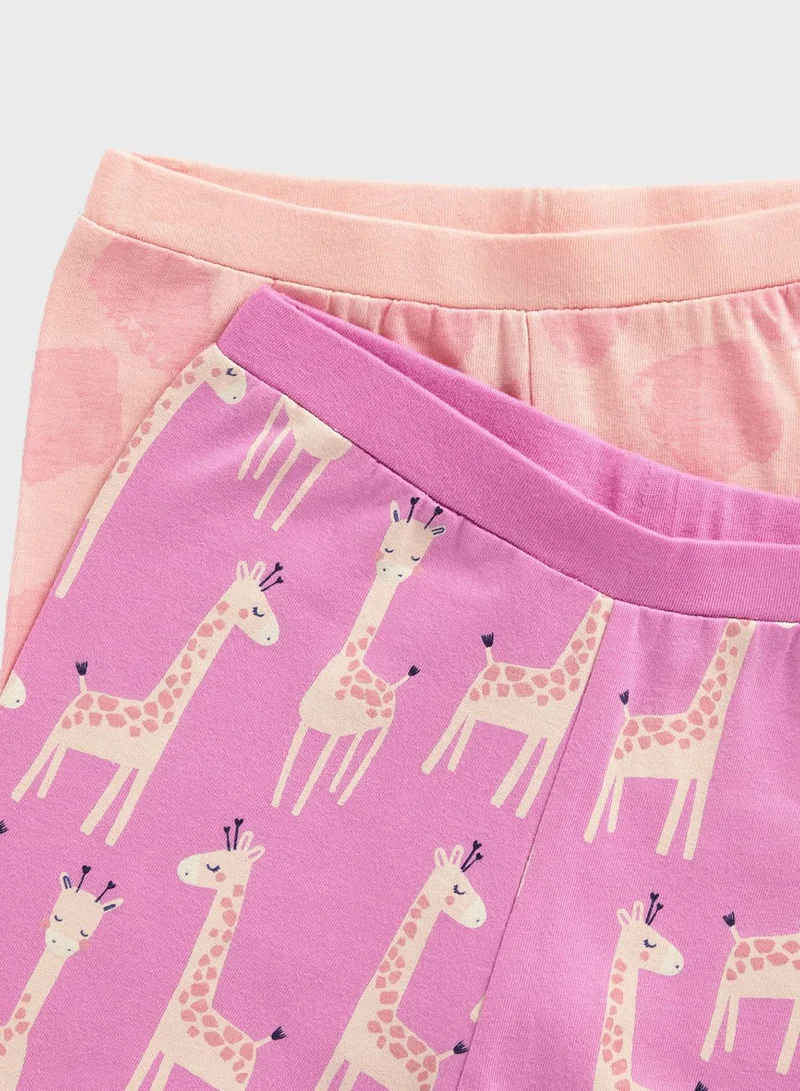 mothercare Kids 2 Pack Giraffe Print Pyjama Set