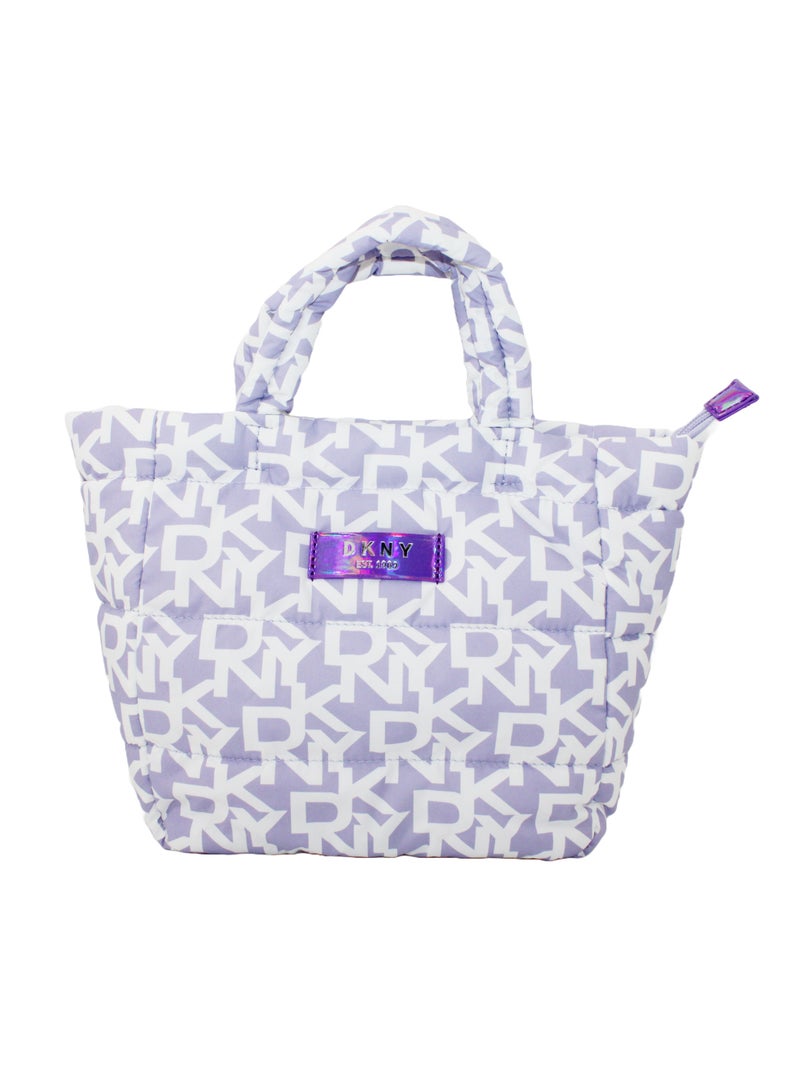 دكني حقيبة مستحضرات التجميل المنتفخة الصغيرة من دي كيه إن واي، حقيبة مكياج للسفر صغيرة، حقيبة تخزين صغيرة خفيفة الوزن لمستحضرات التجميل، حقيبة مكياج صغيرة، حقيبة أدوات الزينة للسفر - Image 1