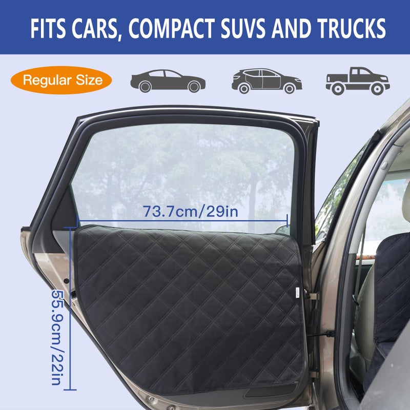 ALLANSING Dog Car Door Protector 2-Pack, Protects Doors from Dog Scratches, 900D Heavy Duty Thick Fabric, Window Roll Compatible & No Tint Damage, Secure Fit for Cars/SUVs/Trucks - Image 2