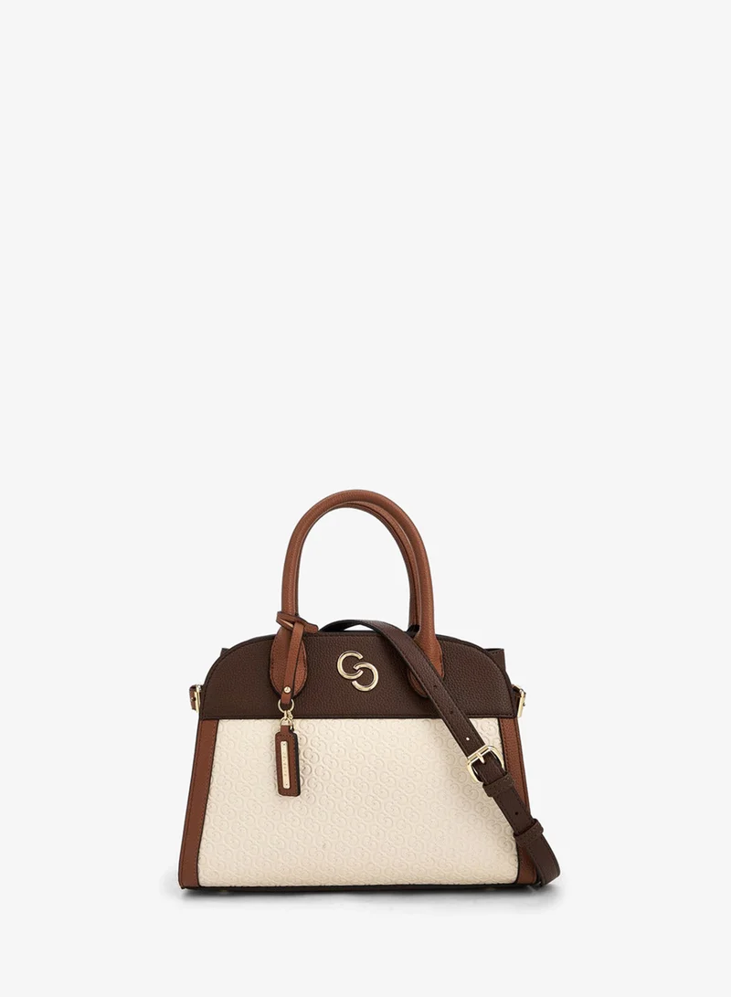 Celeste Monogram Embossed Tote Bag With Double Handle