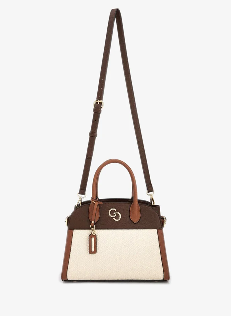 Celeste Monogram Embossed Tote Bag With Double Handle