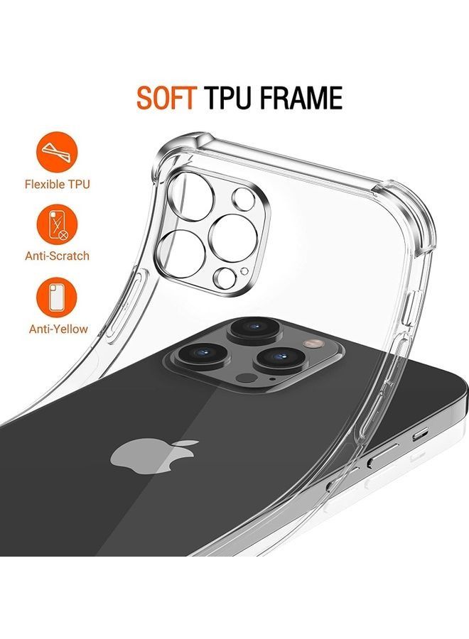 Slim Soft TPU Shockproof Anti-Scratch Case For iPhone 13 Pro Max 6.7-inch with 3 Pack Tempered Glass Screen Protector Clear - Image 4